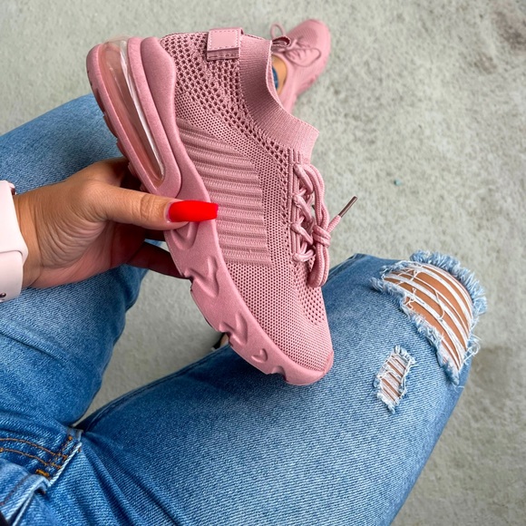 Women pink running shoes sneaker - Picture 3 of 4